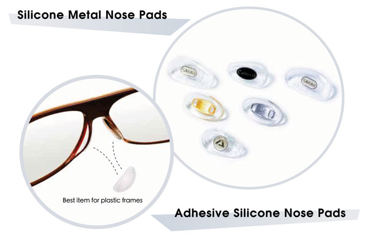 Silicone Metal Insert Nose Pads / Adhesive Silicone Nose Pads